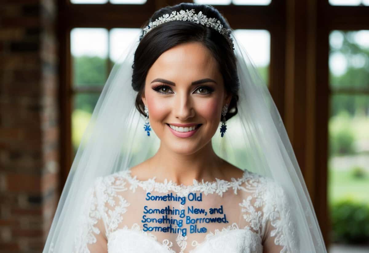 A bride traditionally wears "something old, something new, something borrowed, and something blue" for good luck on her wedding day