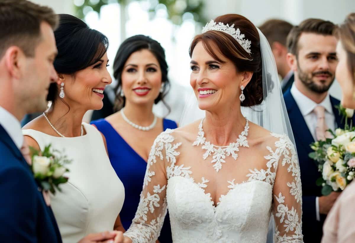 A mother of the bride should not overshadow her daughter during guest interactions, but instead support and celebrate her
