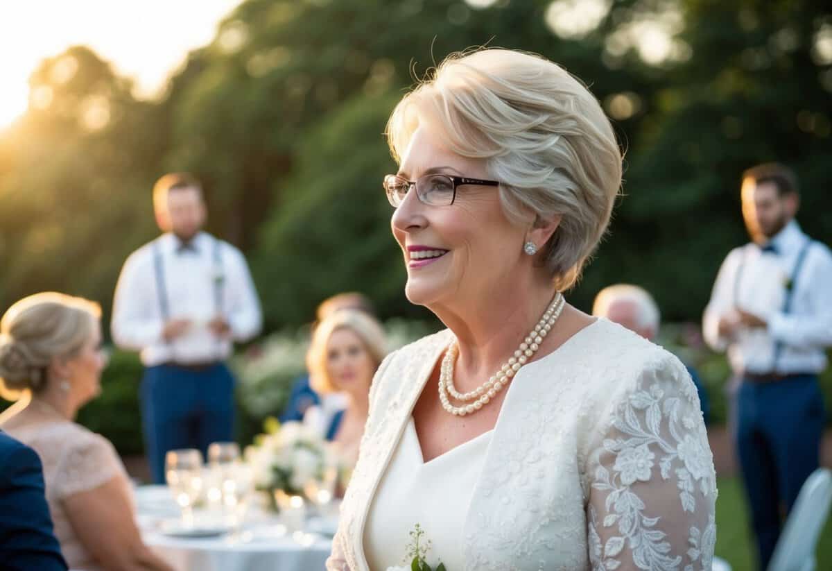 The groom's mother contributes to the wedding by paying for the rehearsal dinner, her own attire, and possibly the honeymoon