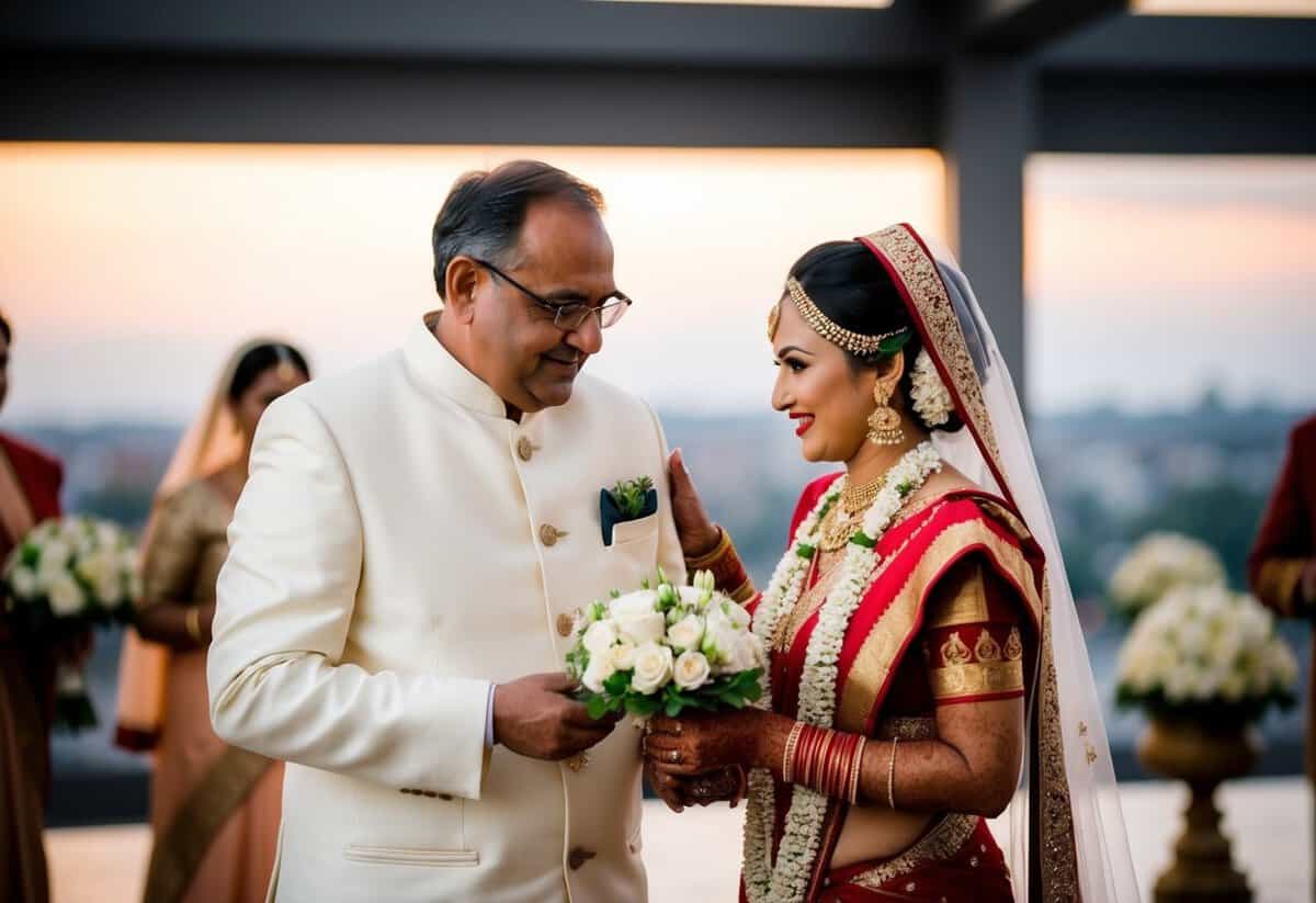 The bride's family pays for traditional wedding expenses, such as the venue, catering, and decorations