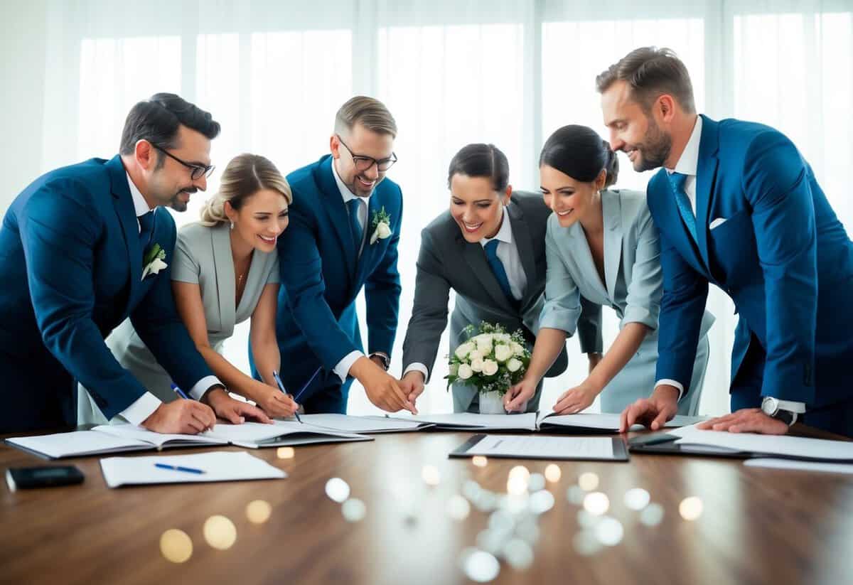 A group of professionals working together to plan and execute a wedding, using their expertise to minimize the potential for regret