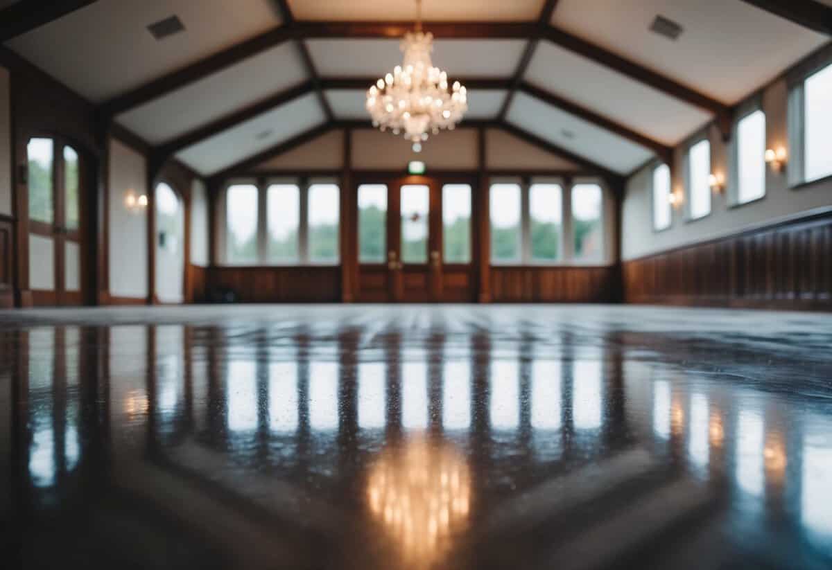 An empty wedding venue on a rainy Tuesday in the UK