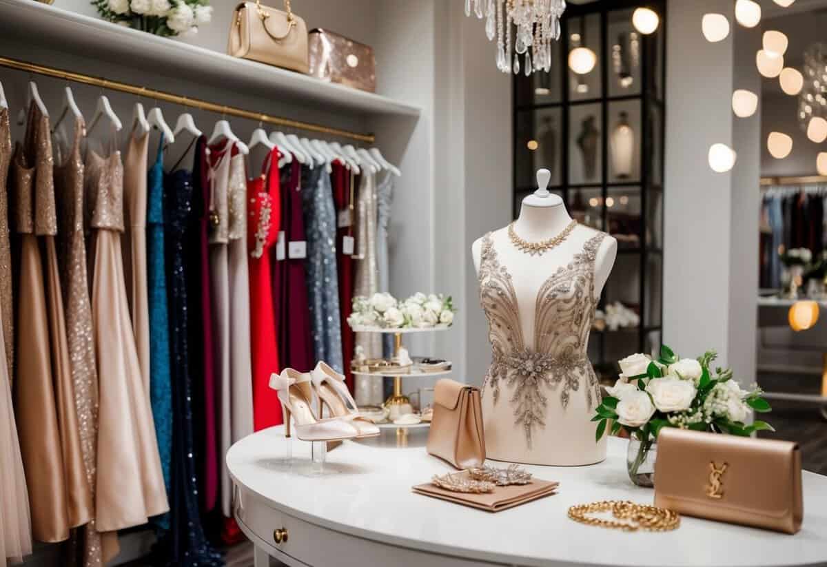 A boutique with elegant dresses and accessories for special occasions