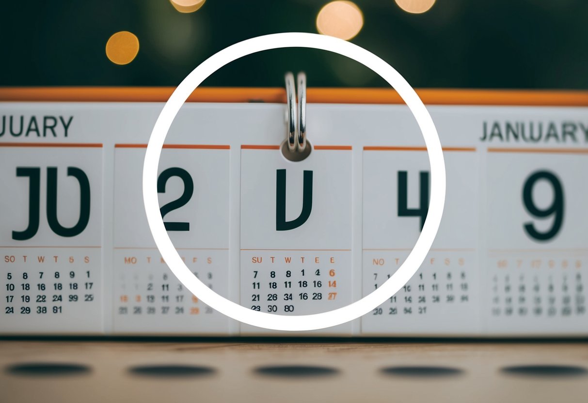 A calendar with a circle around the date of January 1st