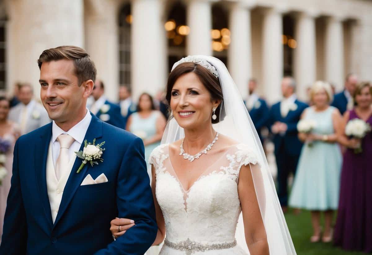 The mother of the groom should avoid wearing a white dress or anything too flashy that could overshadow the bride