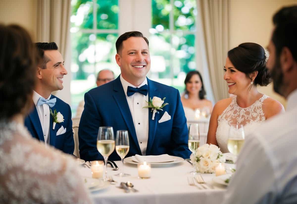 The groom's family traditionally pays for the rehearsal dinner, the marriage license, and the officiant's fee