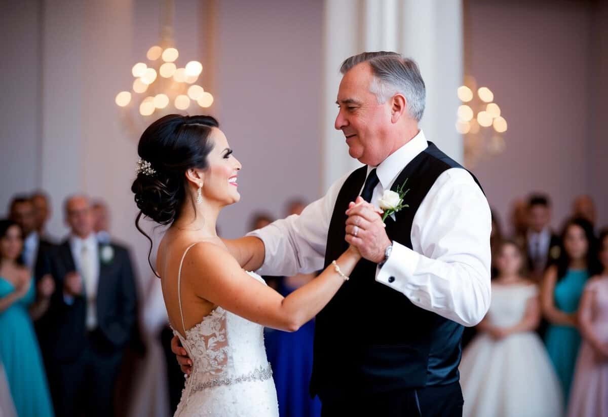 The bride dances first with her father