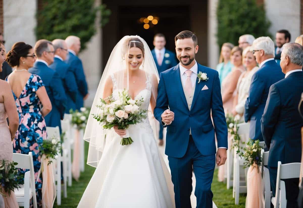 The bride should take off her veil after the wedding ceremony, as she walks down the aisle with her new partner