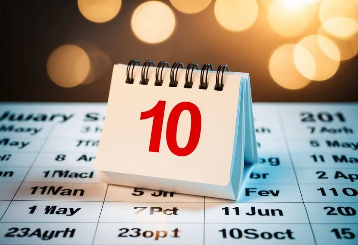 A calendar with only 10 months highlighted