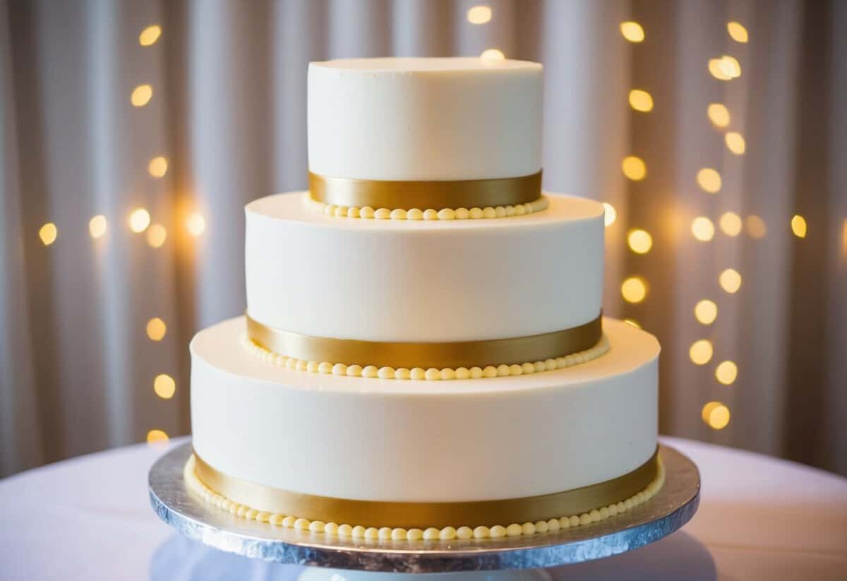A wedding cake with an extra tier added, symbolizing the +1 rule for weddings