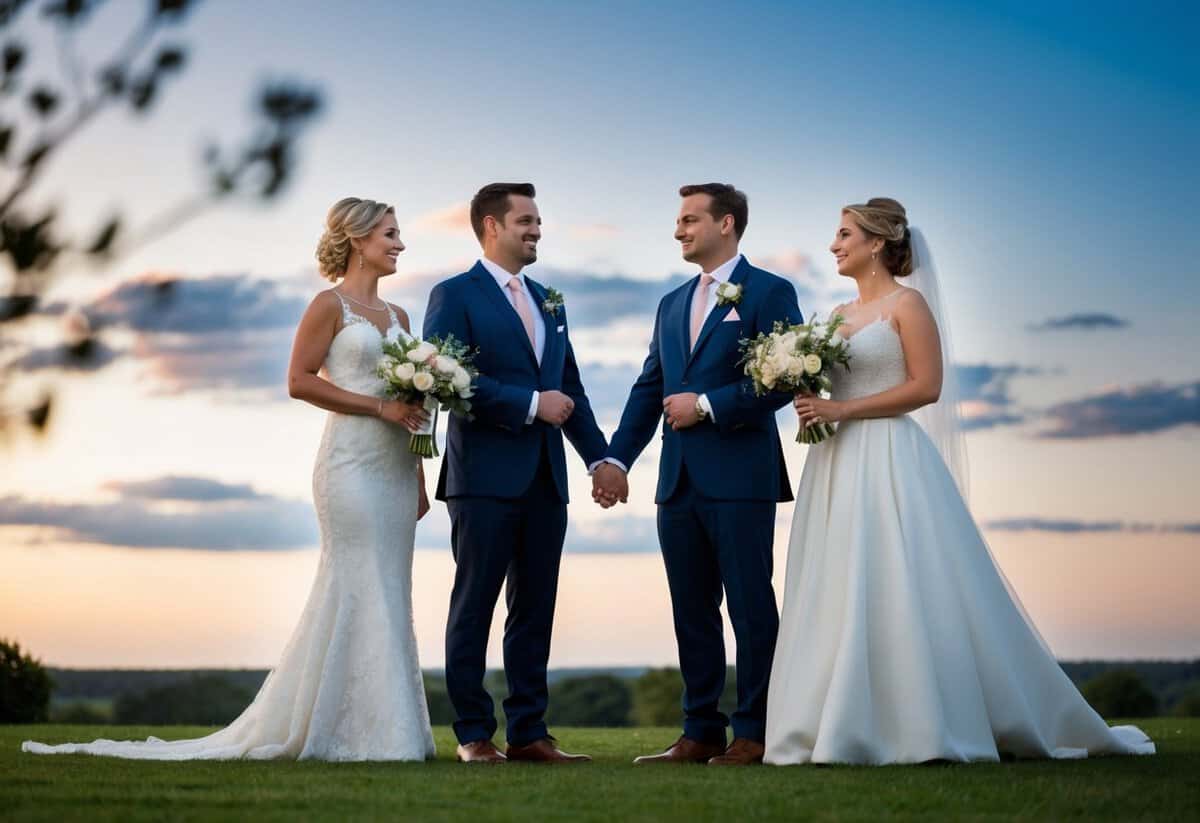 The bride's family pays for the wedding dress and venue, while the groom's family pays for the rehearsal dinner and honeymoon