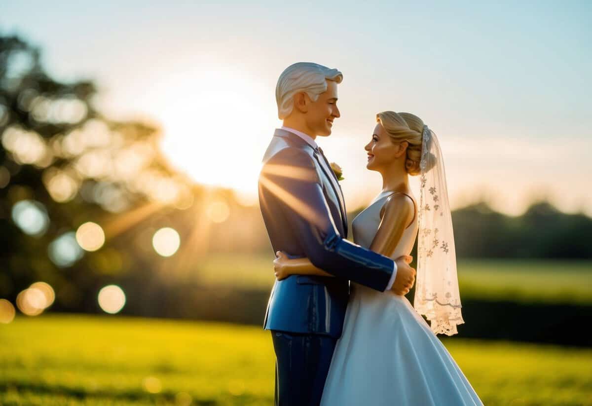 A figure stands beside the bride, radiating warmth and support