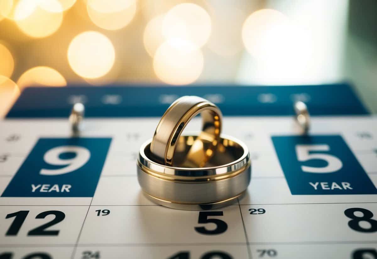 A ring placed on a calendar marking two years