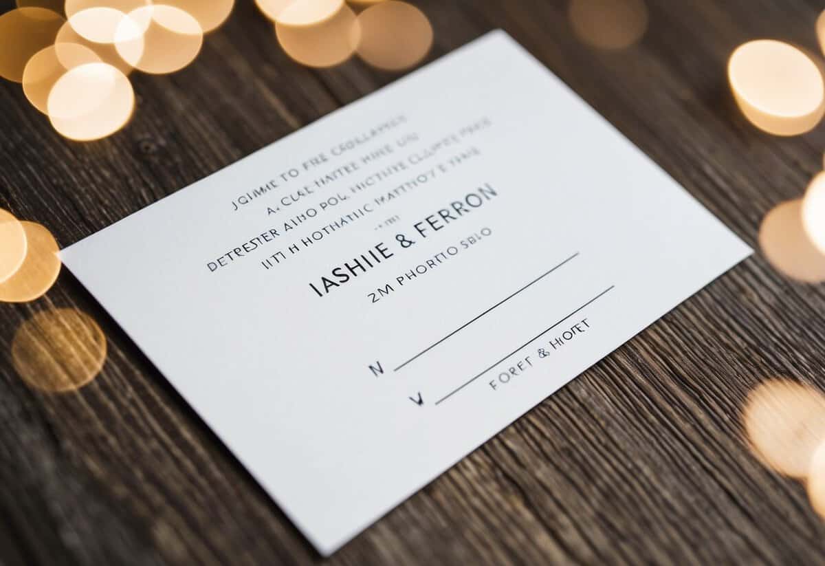 A wedding invitation with two blank spaces for names