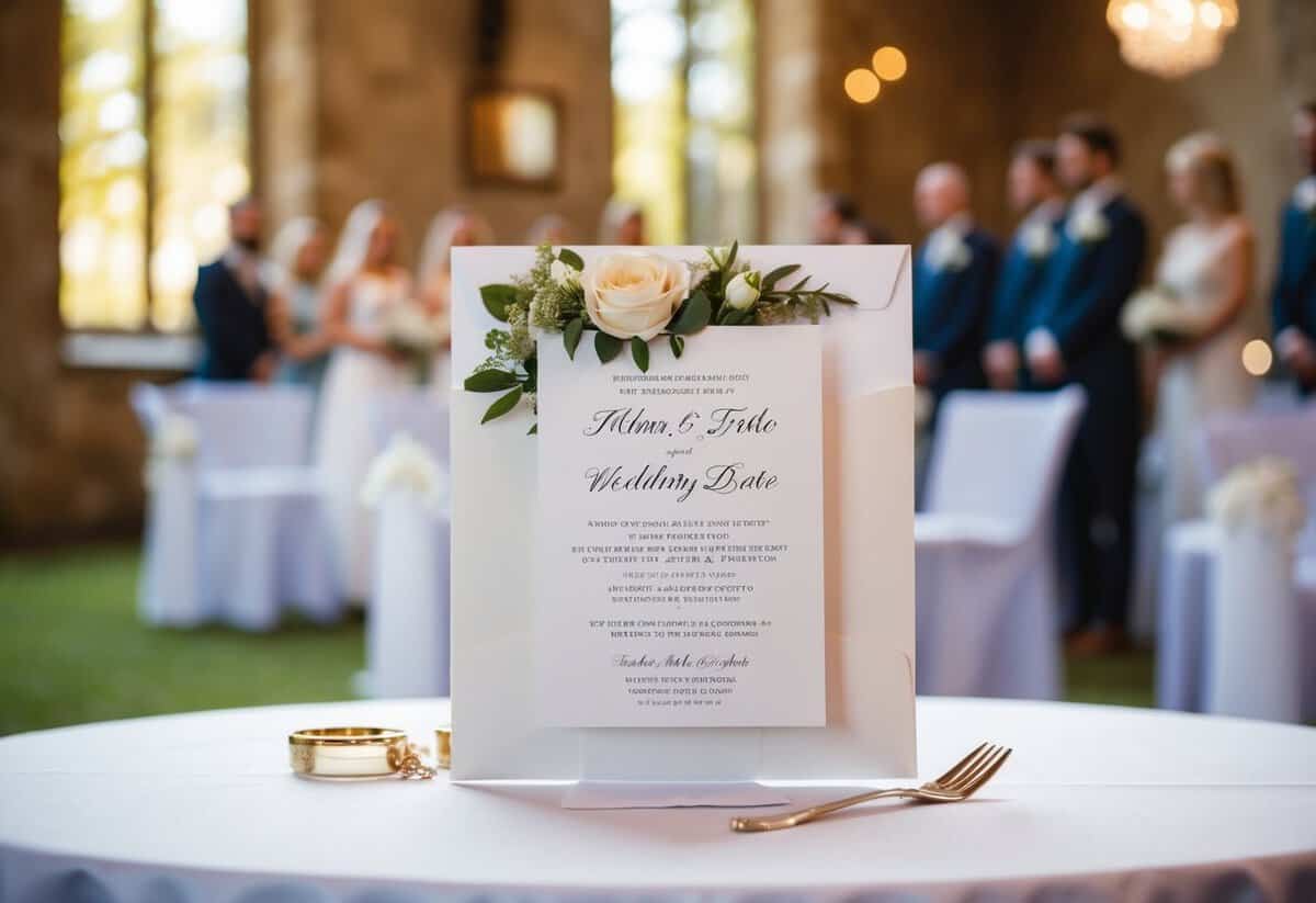 A wedding invitation left on a table as the ceremony begins without the late guest