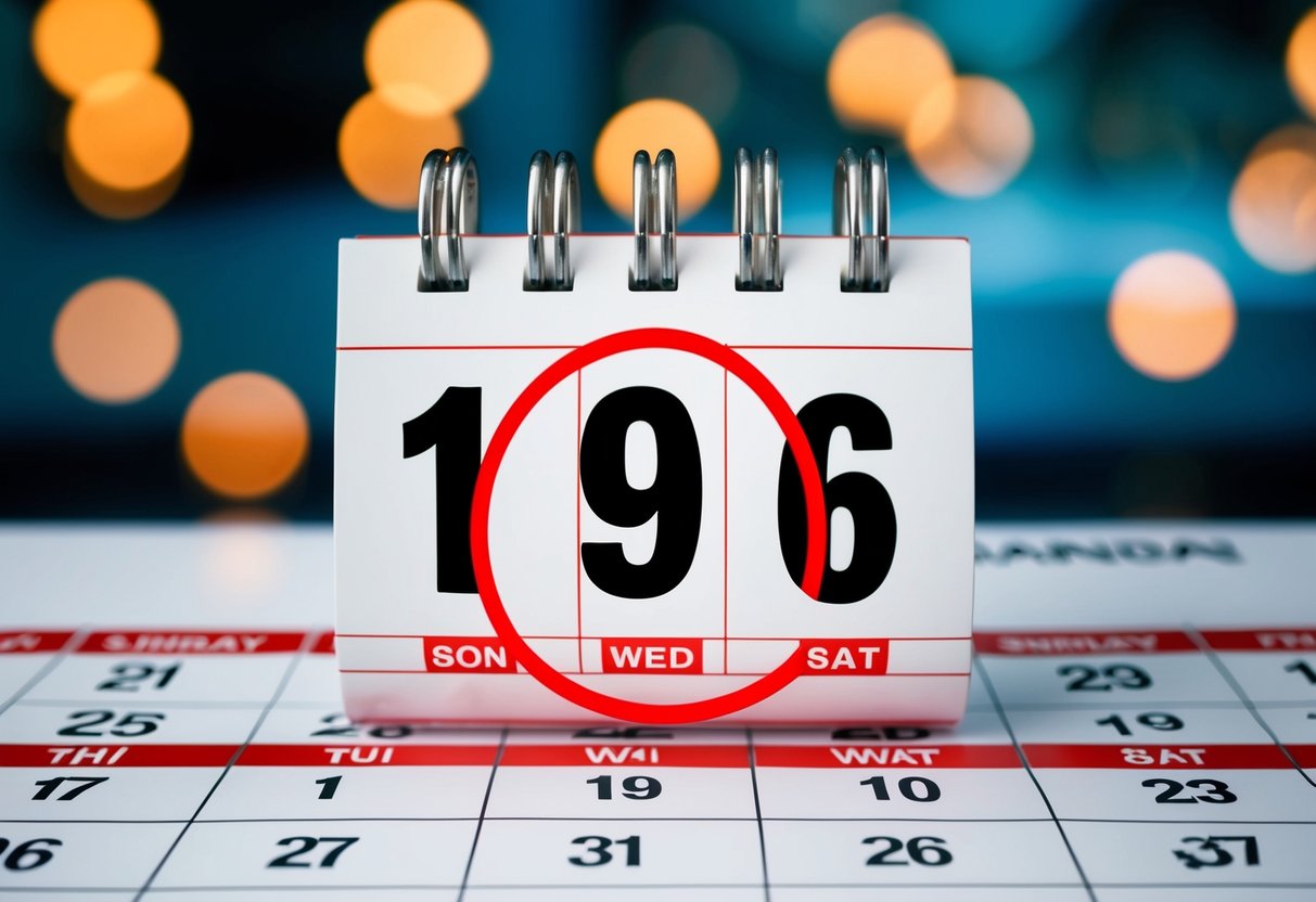 A calendar with 10 dates circled in red