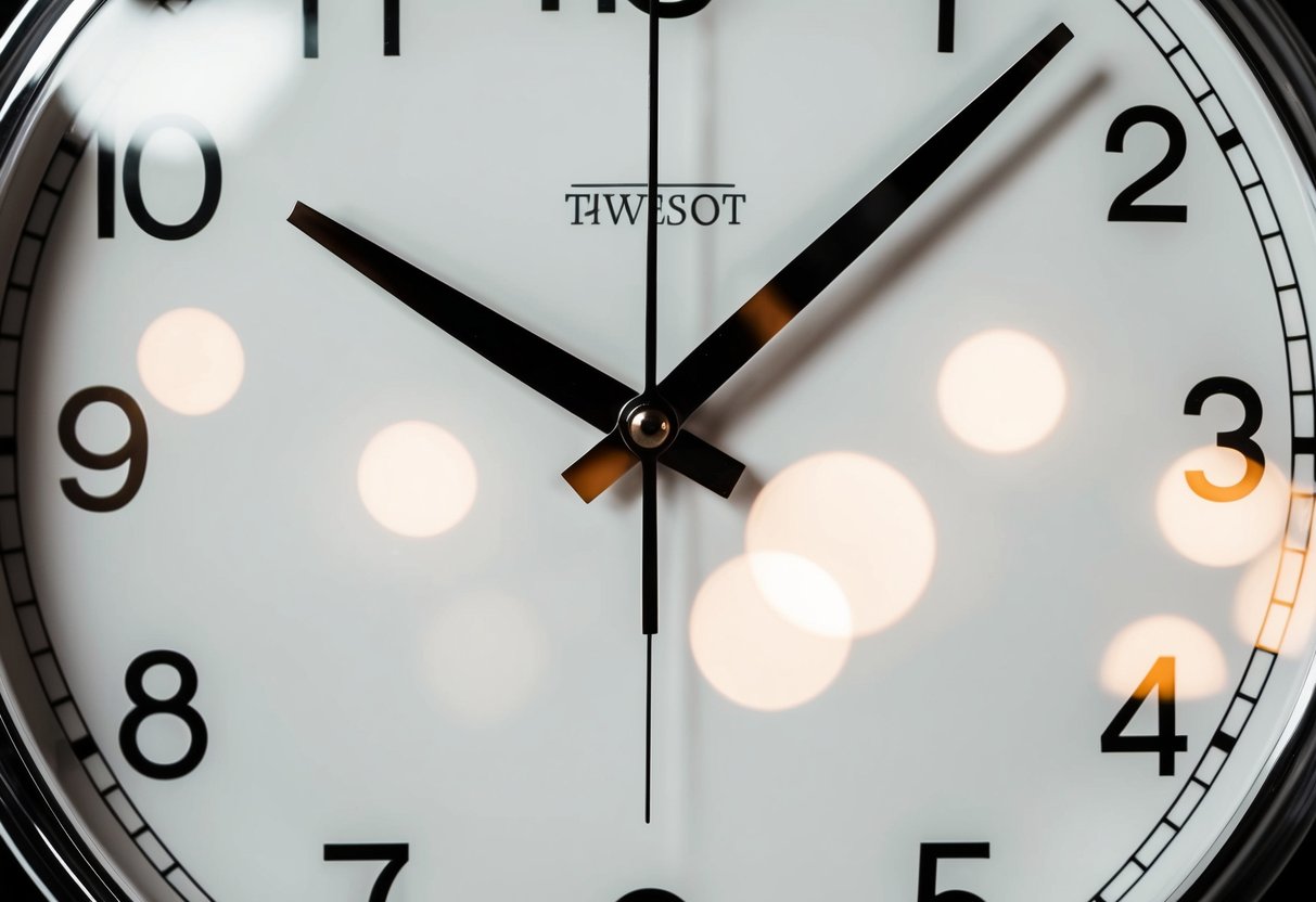 A clock showing the time passing from 0:00 to 5:00