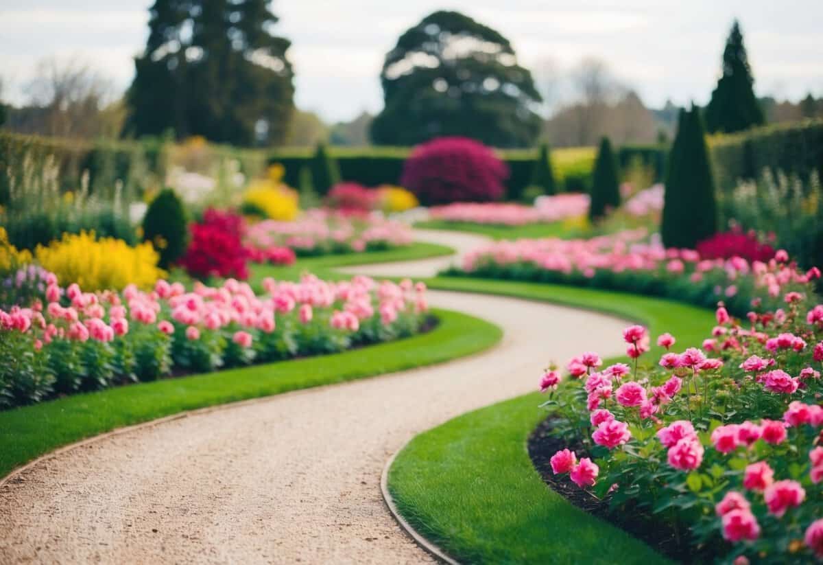 A winding path through blooming gardens