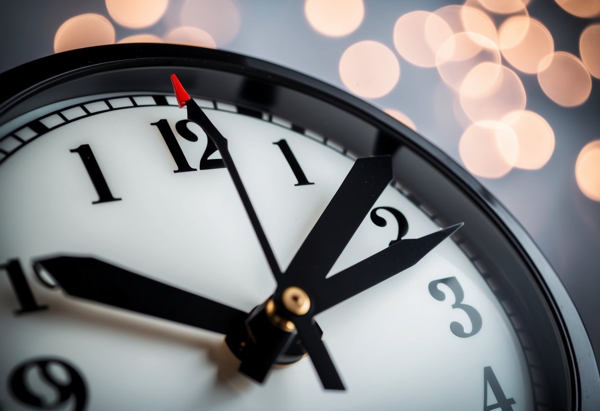A clock showing 3 minutes passing