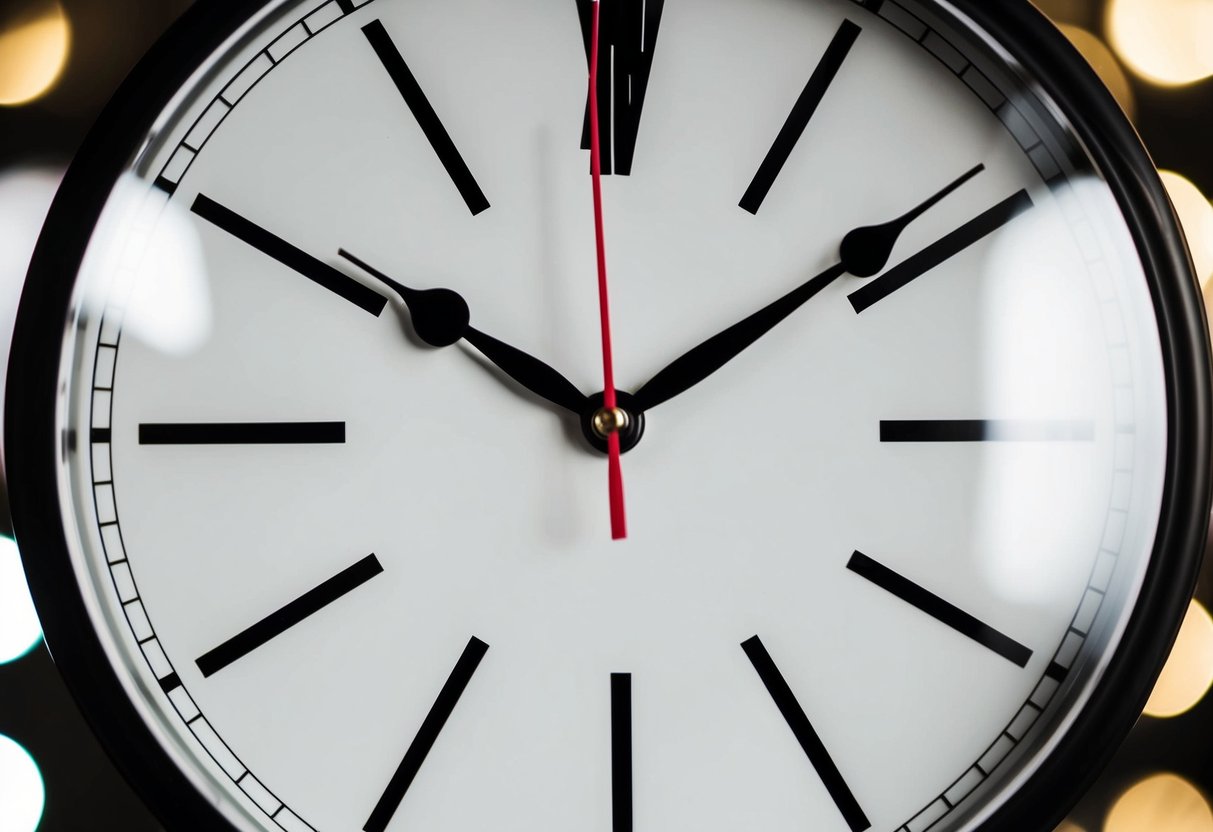 A clock with the second hand moving for 30 seconds