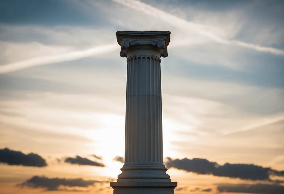 A sturdy pillar standing tall, representing commitment and shared values in a marriage
