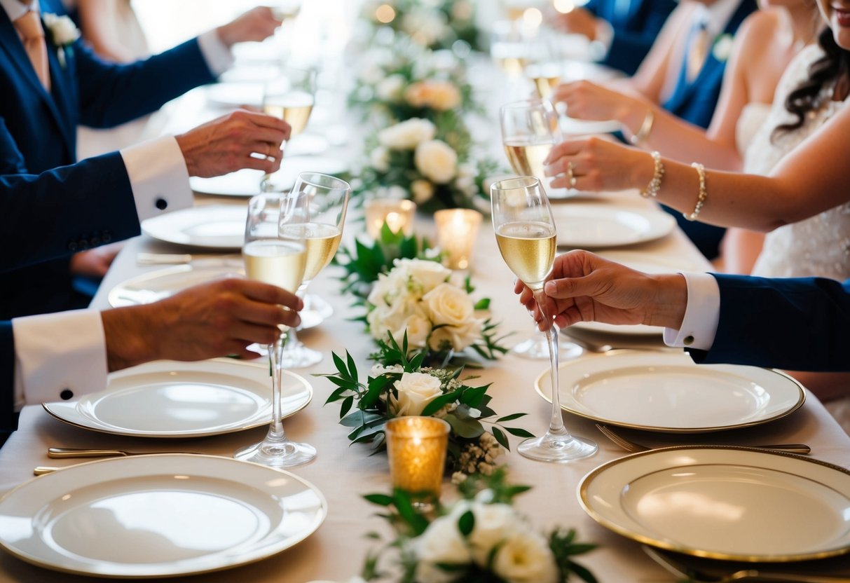 A table with various types of toasts from different cultures and ceremonies, representing the diversity of wedding traditions