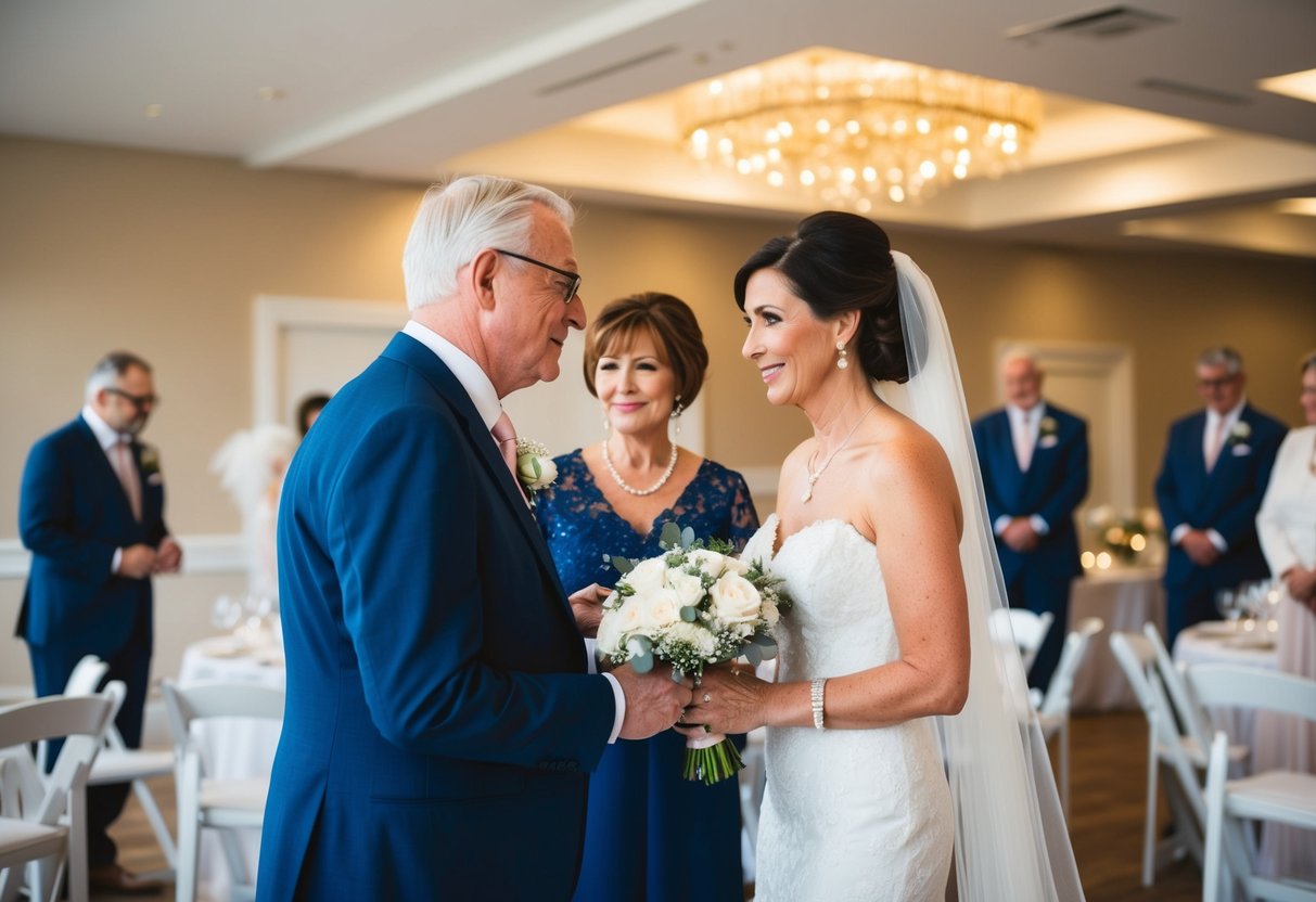 The parents of the bride oversee the final wedding preparations, ensuring everything is set up and running smoothly