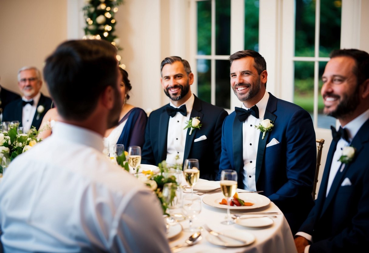 The groom's family pays for the rehearsal dinner, their own attire, and any transportation or accommodations for out-of-town guests