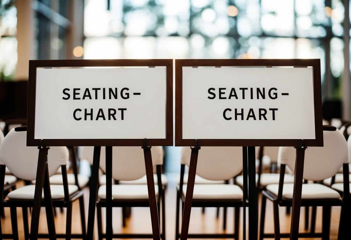 A seating chart with pairs of chairs arranged side by side