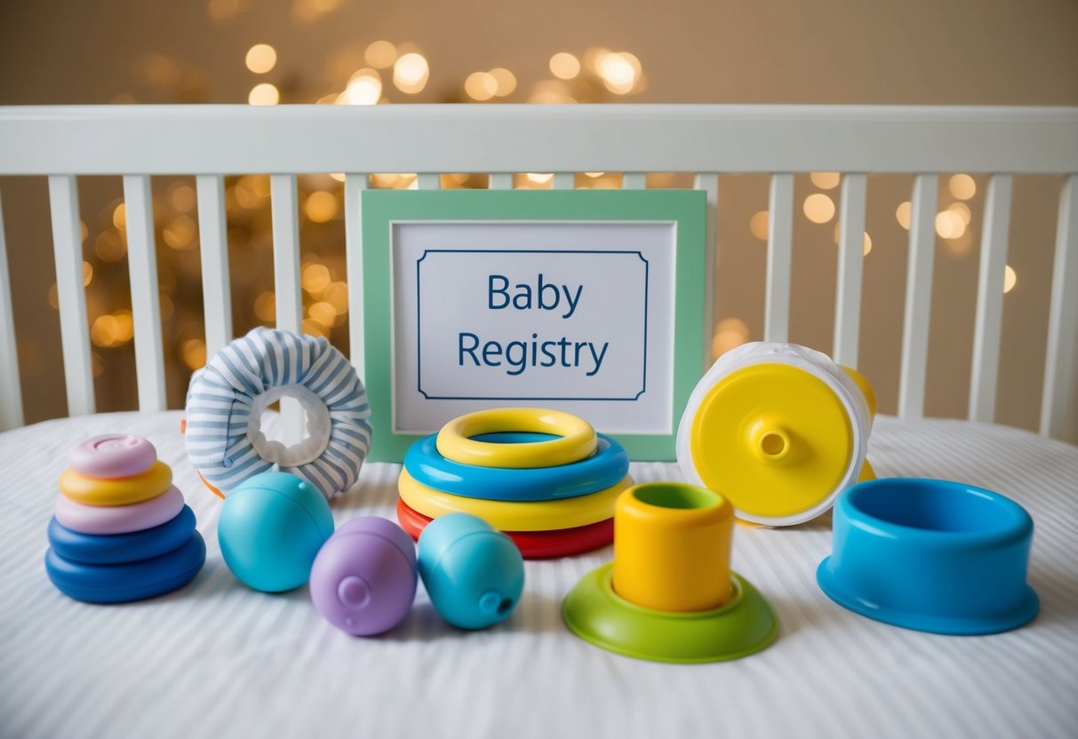 A baby registry with items like crib bumpers, walkers, and sleep positioners, all considered unsafe for infants