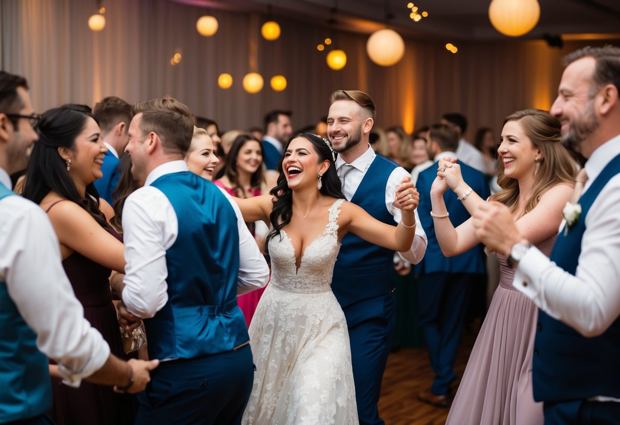 Guests mingle, dance, and bid farewell. Laughter fills the air as they enjoy entertainment and celebrate the occasion