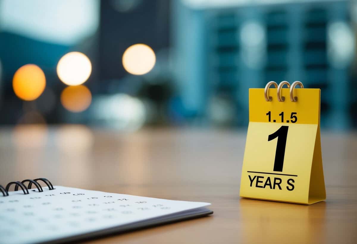 A calendar with a ring on the date 1.5 years ahead