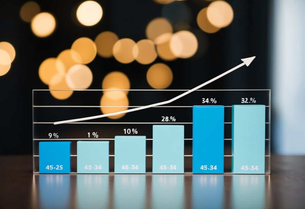 A graph depicting divorce rates by age, showing a peak in the middle-aged demographic