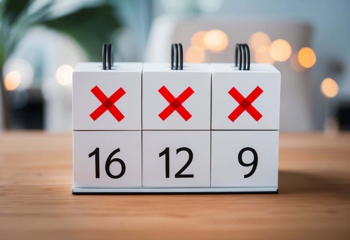 A calendar with six years marked off in red X's