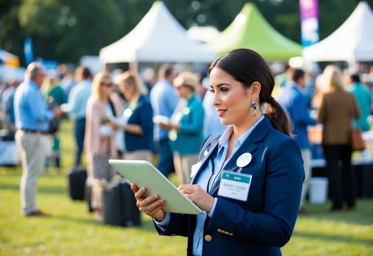 A freelance event manager coordinates vendors, schedules, and logistics for a large outdoor festival