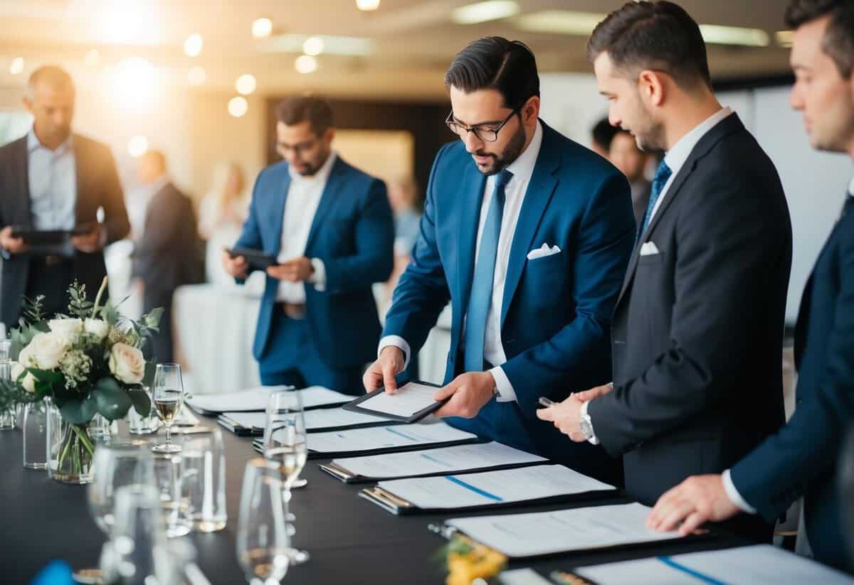 A person arranging event logistics and execution