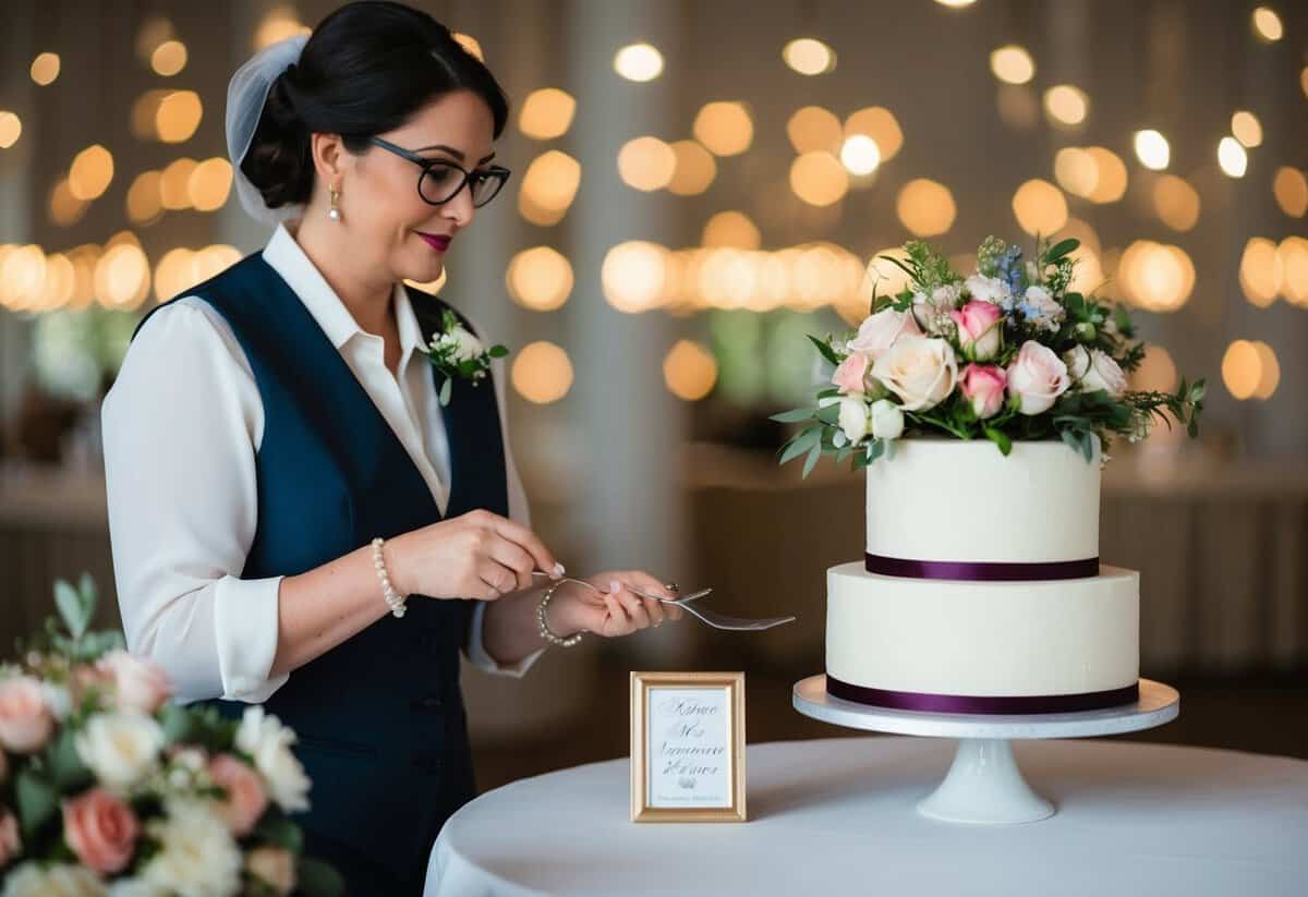 A wedding planner does not bake a cake or arrange flowers