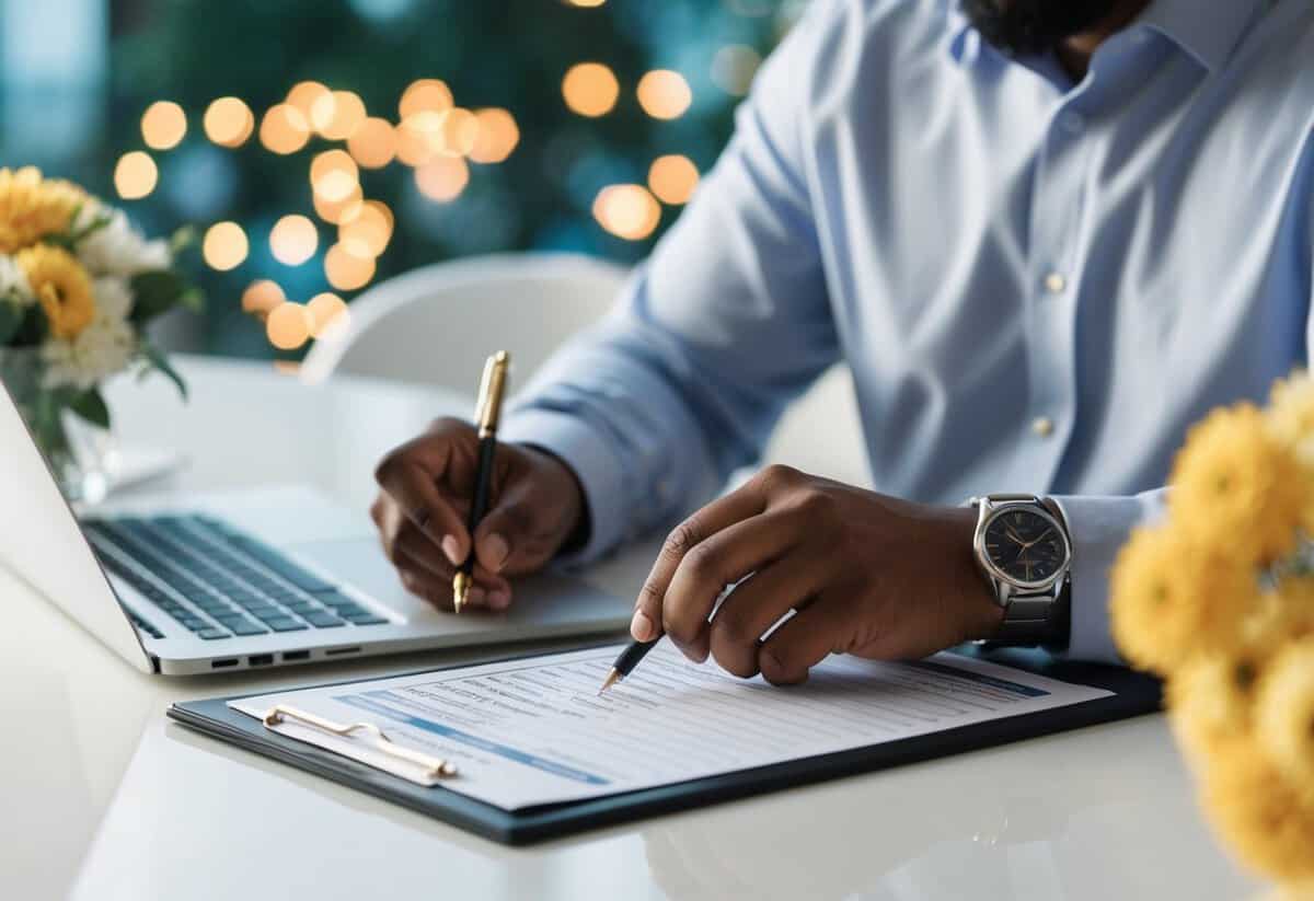 A person reviewing a list of day of coordinators, comparing prices and services offered