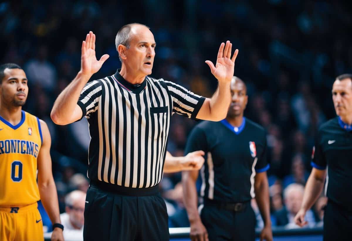 A basketball referee demonstrates the four styles of officiating: authoritative, cooperative, submissive, and facilitative