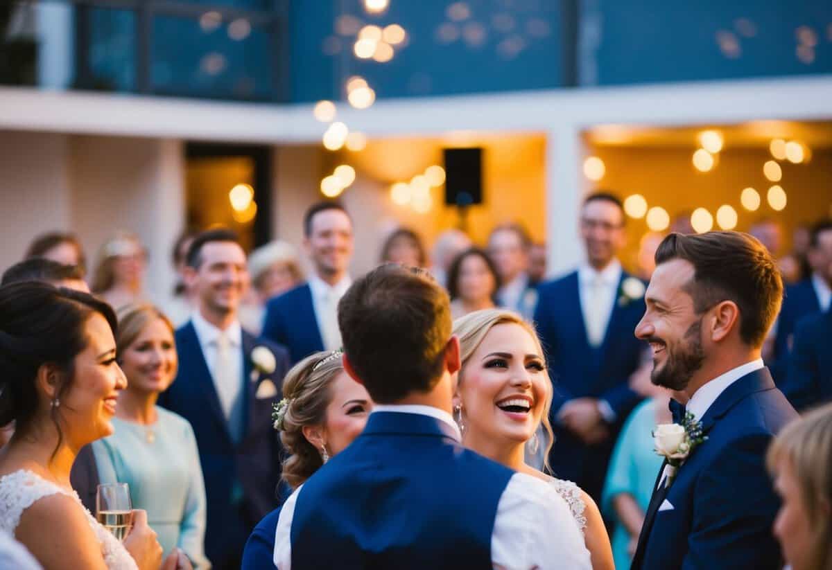 Music fills the air at a wedding ceremony, setting the tone for the couple's vows and creating a joyful ambiance during the reception