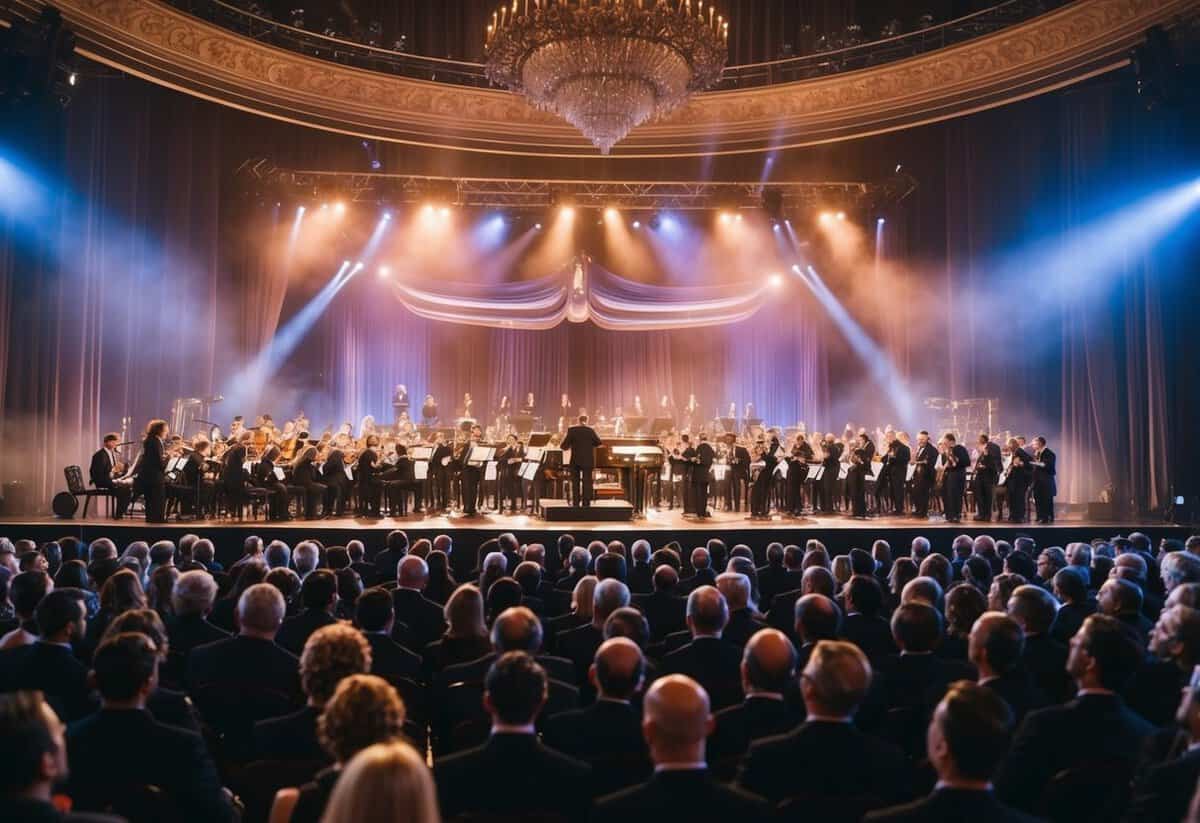 A grand and majestic melody fills the air, setting the stage for an exciting event