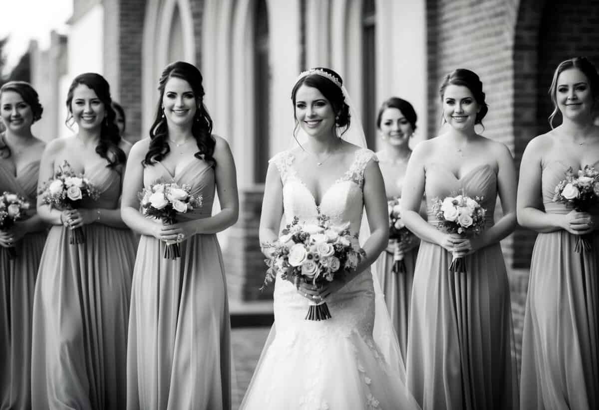 The maid of honor leads the processional, followed by the bridesmaids, or she walks last, following the bridesmaids