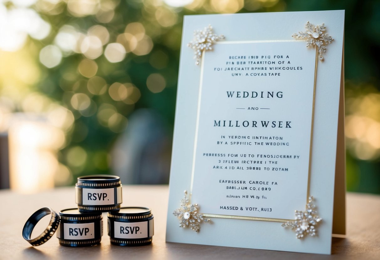 A couple's wedding invitation with a request for RSVP by a specified date