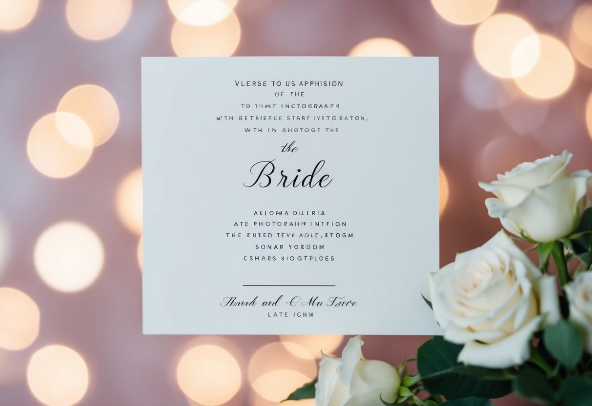 A blank wedding invitation with the bride's name listed first