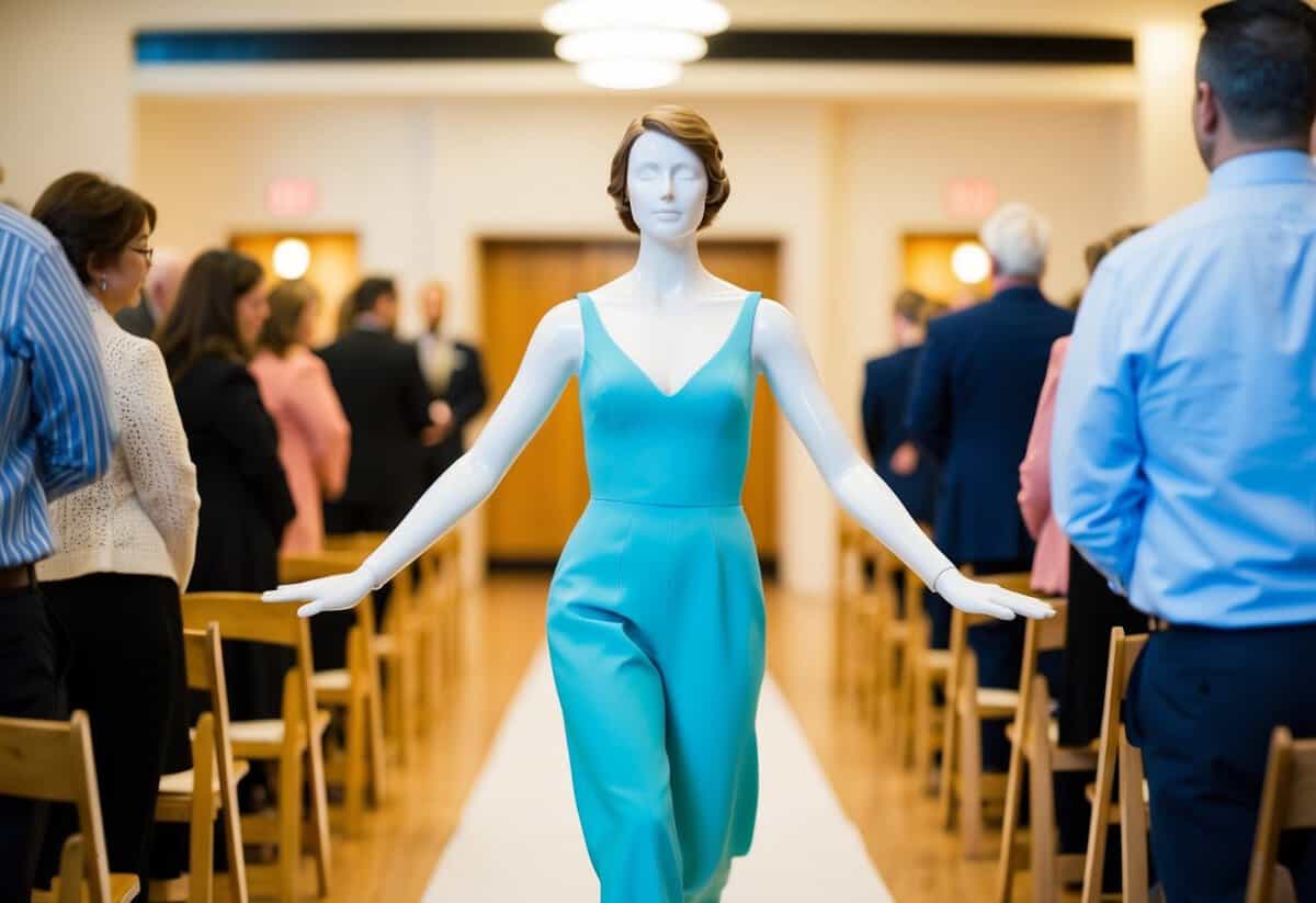 A figure walks confidently down an aisle, arms swinging naturally at their sides. The surroundings are bright and inviting, with a sense of purpose and determination in the air
