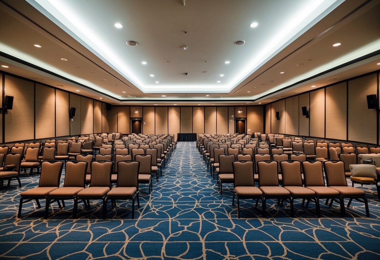 A spacious and open seating plan, with wide aisles and comfortable chairs, arranged to accommodate guests of all abilities and ensure easy access for all