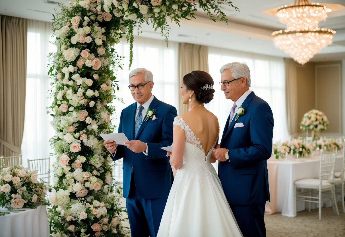 The parents of the bride pay for the elegant floral arrangements adorning the ceremony and reception venues