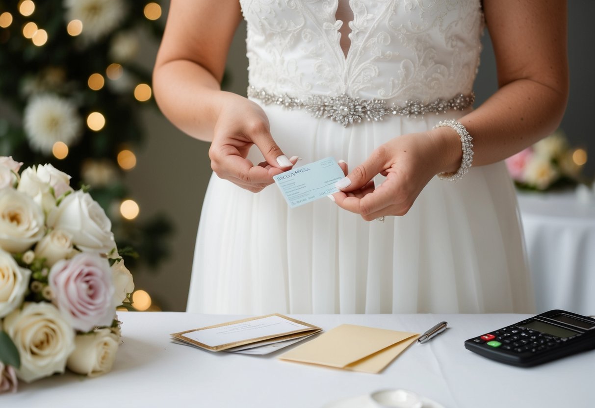 A maid of honor paying for wedding dress alterations and bridal shower expenses