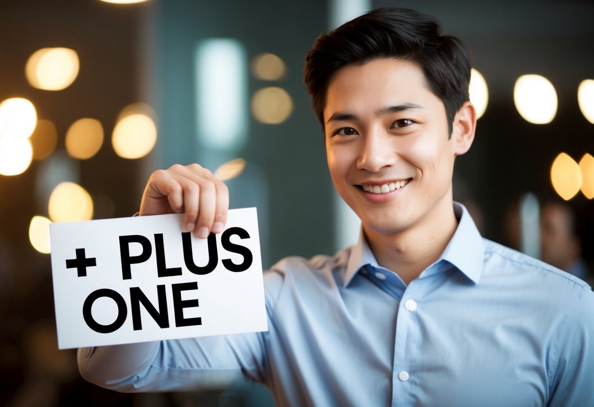 A person politely declining a plus one with a smile