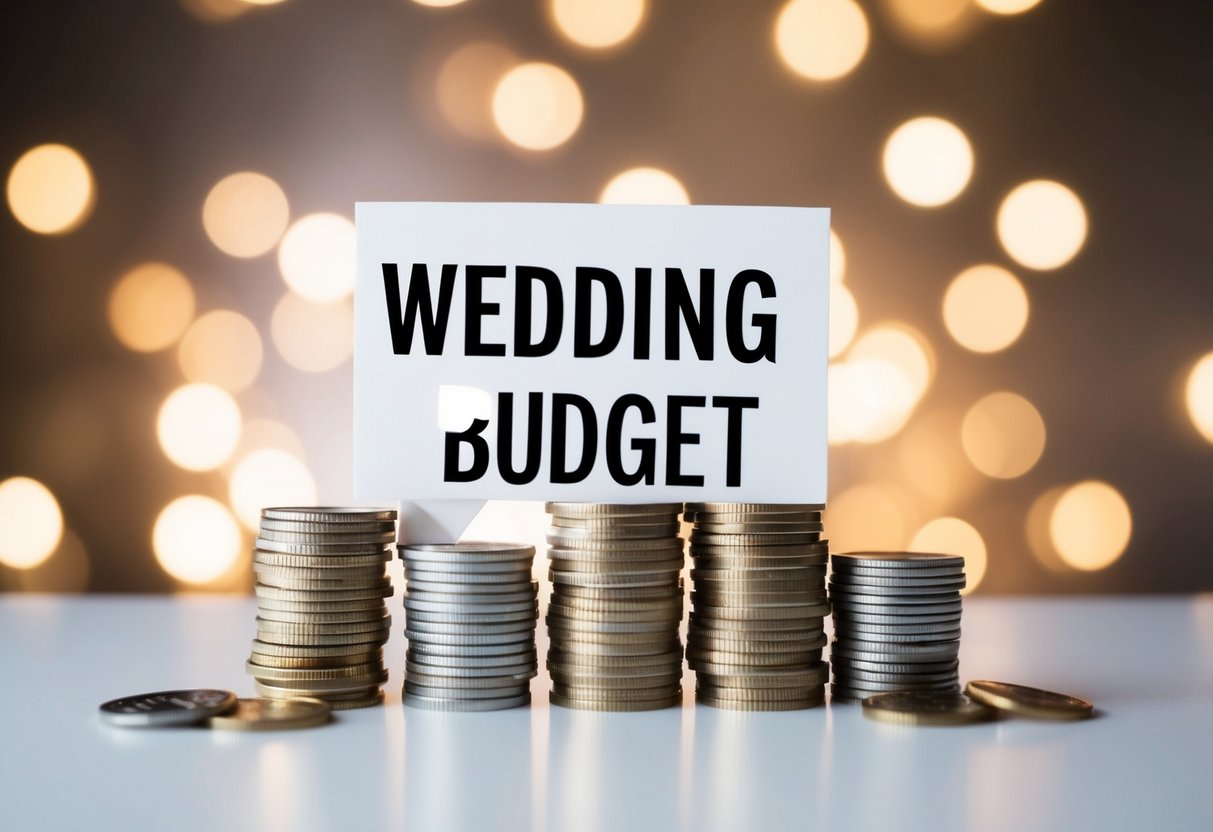 A wedding budget breakdown with highlighted costs covered by the bride's family